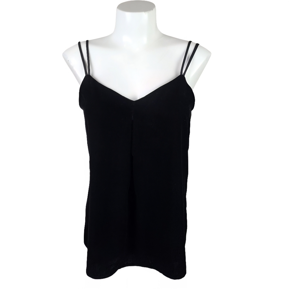Gap Black Velvet Camisole Adjustable Double Spaghetti Strap  Size XS Whimsigoth